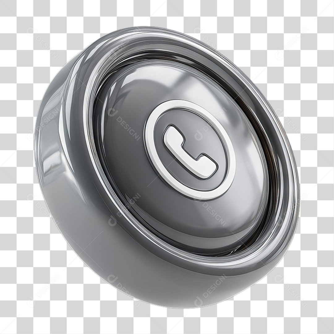 Ícone 3D Símbolo de Telefone PNG Transparente