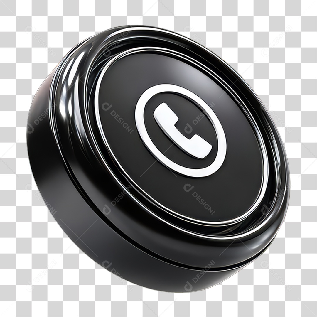 Ícone 3D Símbolo de Telefone PNG Transparente