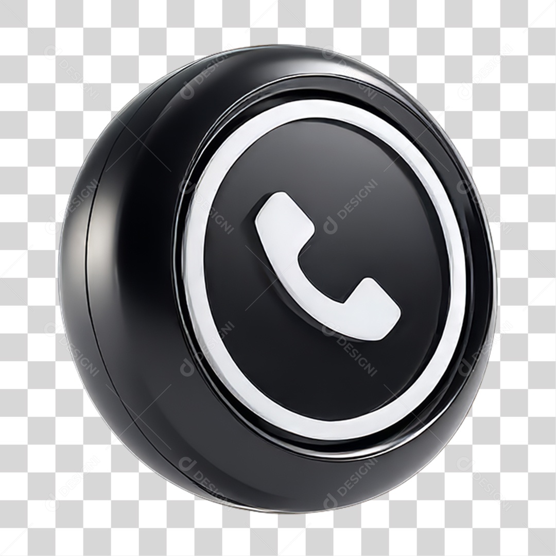 Ícone 3D Símbolo de Telefone PNG Transparente