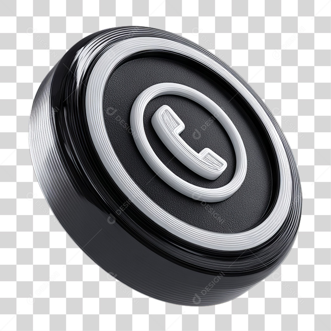 Ícone 3D Símbolo de Telefone PNG Transparente