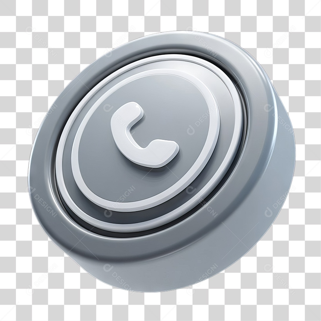 Ícone 3D Símbolo de Telefone PNG Transparente