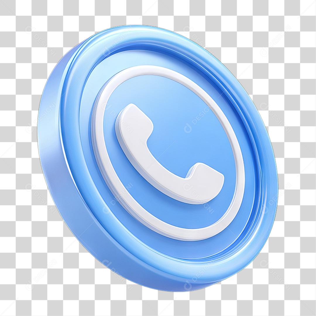 Ícone 3D Símbolo de Telefone PNG Transparente