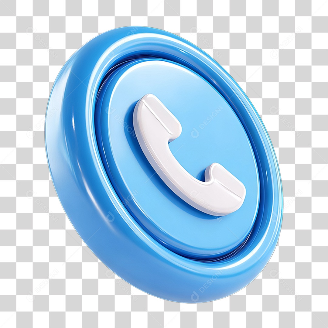 Ícone 3D Símbolo de Telefone PNG Transparente