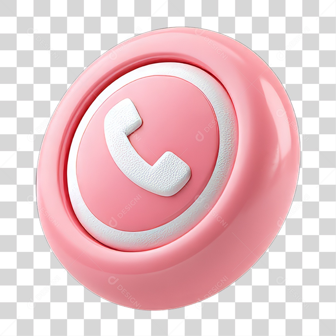 Ícone 3D Símbolo de Telefone PNG Transparente