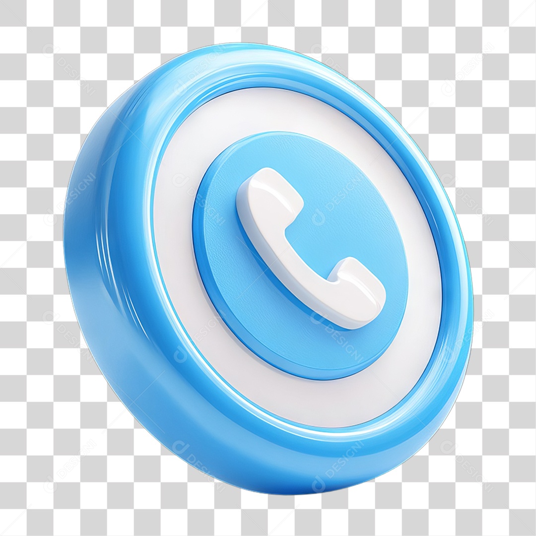 Ícone 3D Símbolo de Telefone PNG Transparente