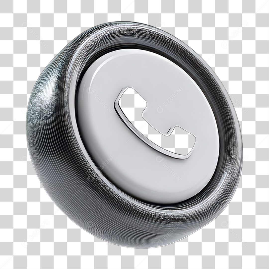 Ícone 3D Símbolo de Telefone PNG Transparente