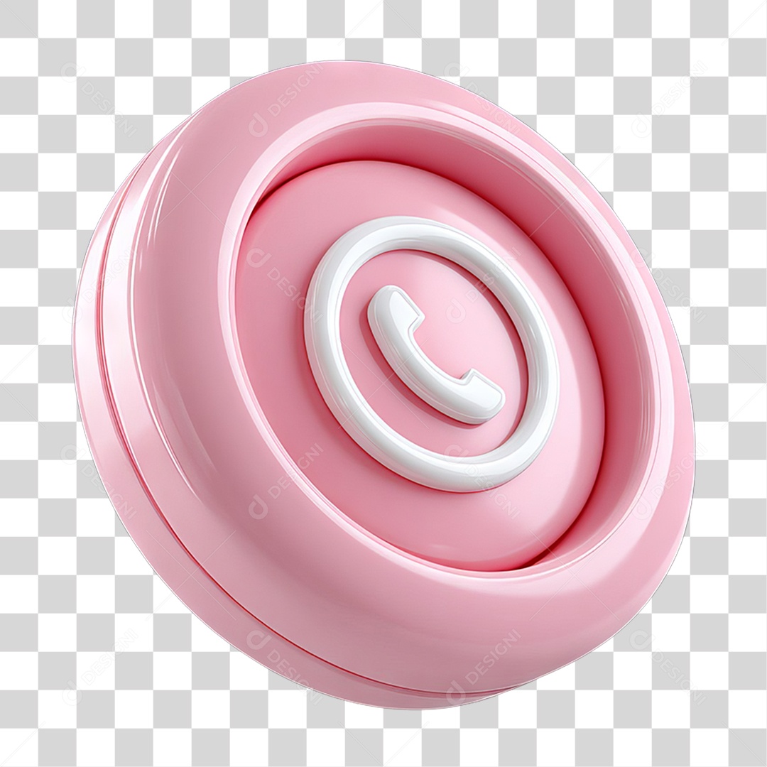 Ícone 3D Símbolo de Telefone PNG Transparente
