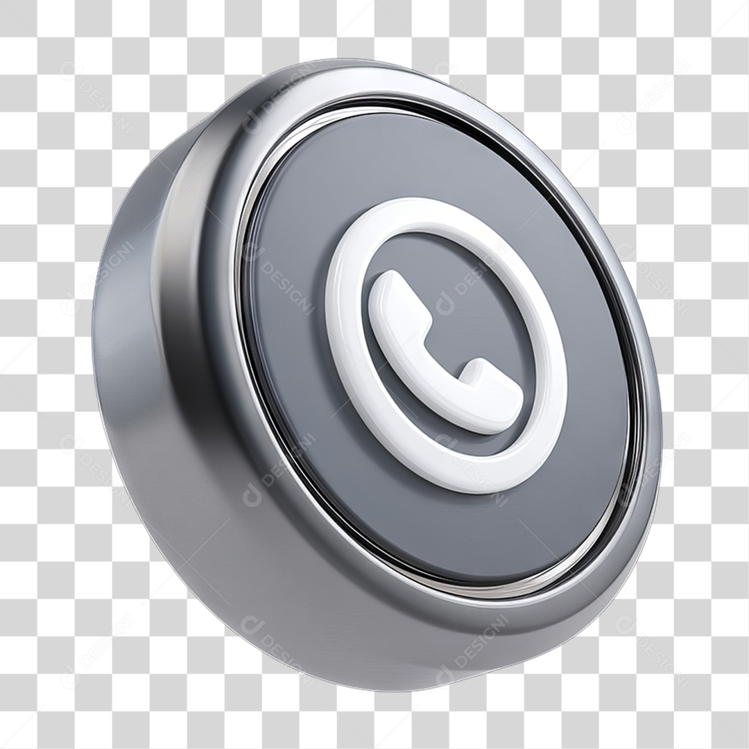 Ícone 3D Símbolo de Telefone PNG Transparente