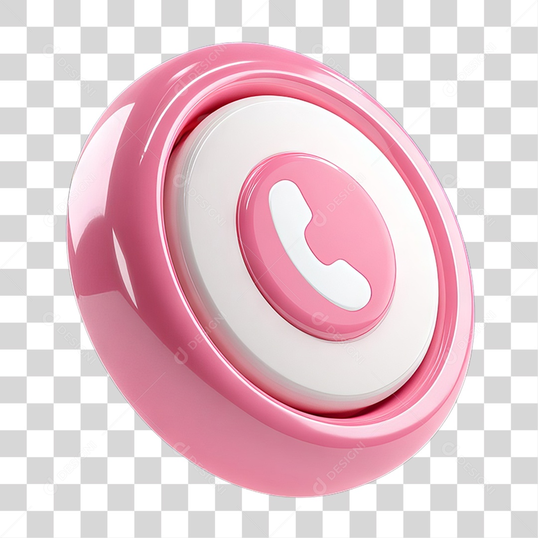 Ícone 3D Símbolo de Telefone PNG Transparente