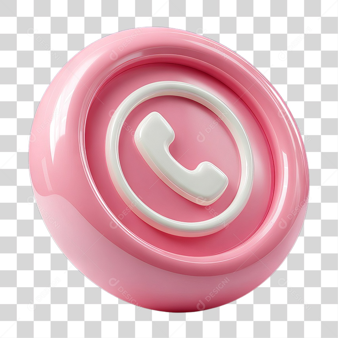 Ícone 3D Símbolo de Telefone PNG Transparente