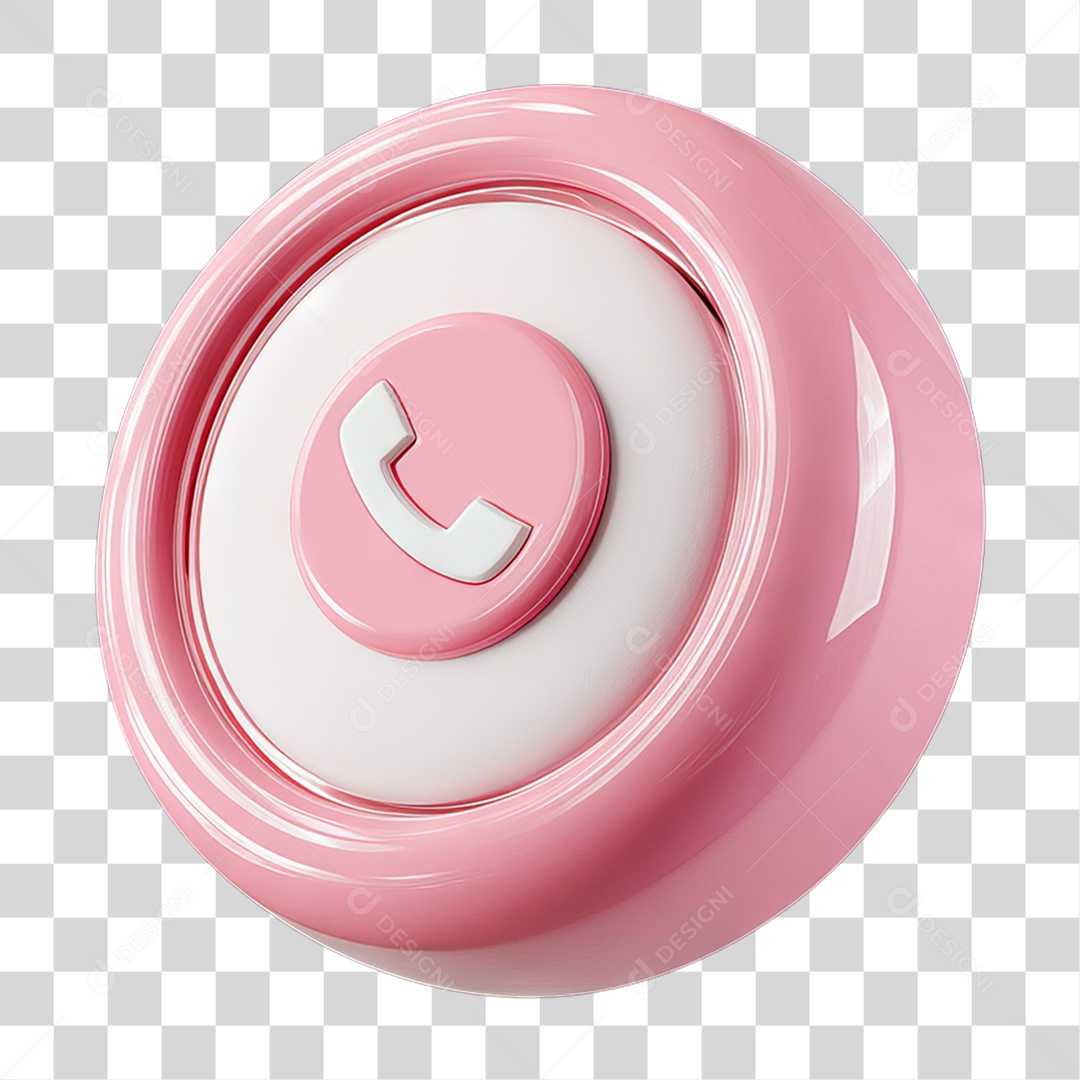 Ícone 3D Símbolo de Telefone PNG Transparente