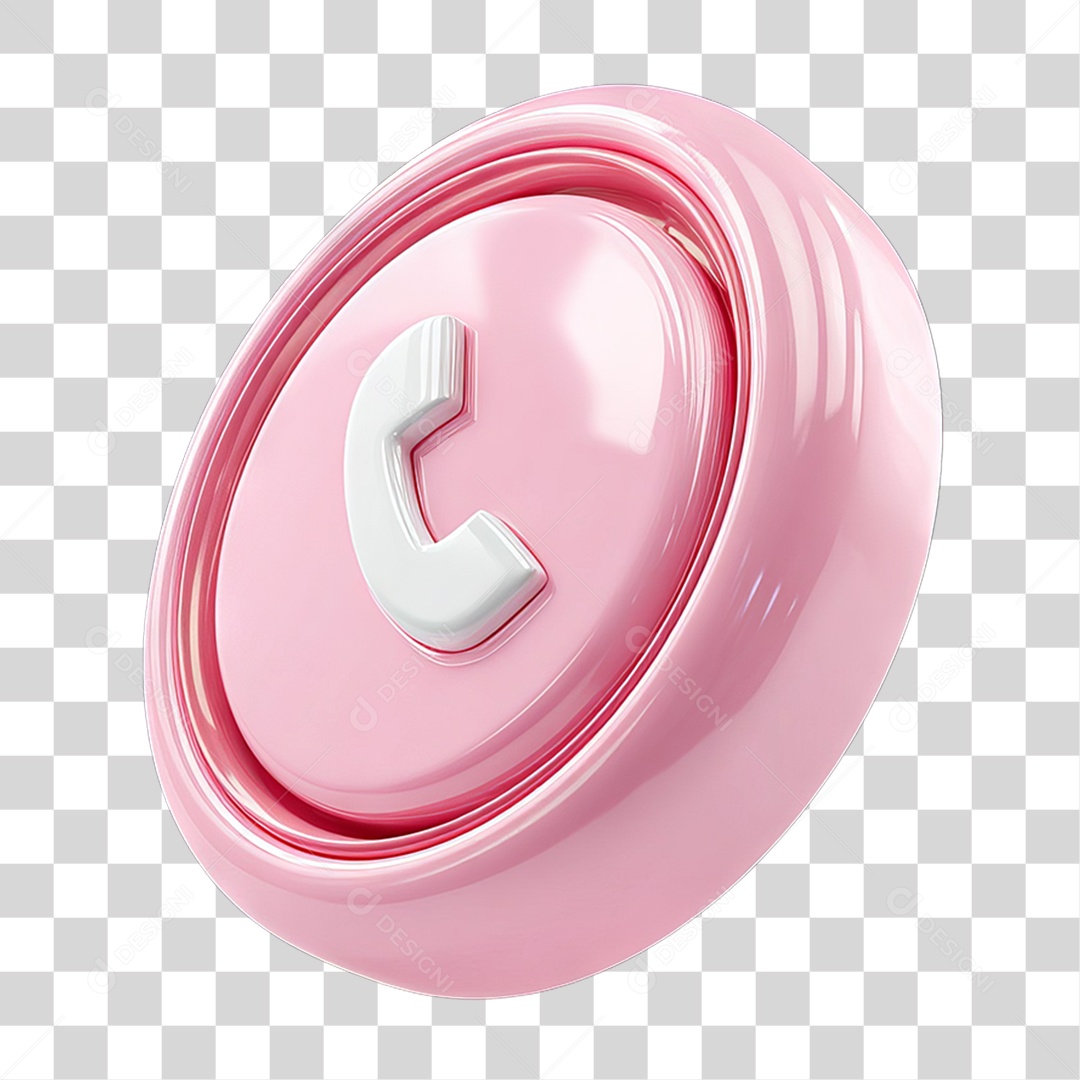 Ícone 3D Símbolo de Telefone PNG Transparente