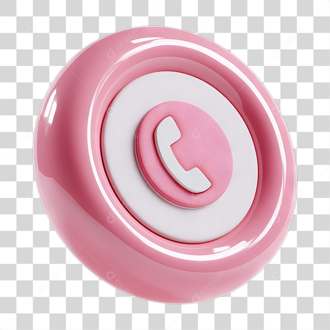 Ícone 3D Símbolo de Telefone PNG Transparente