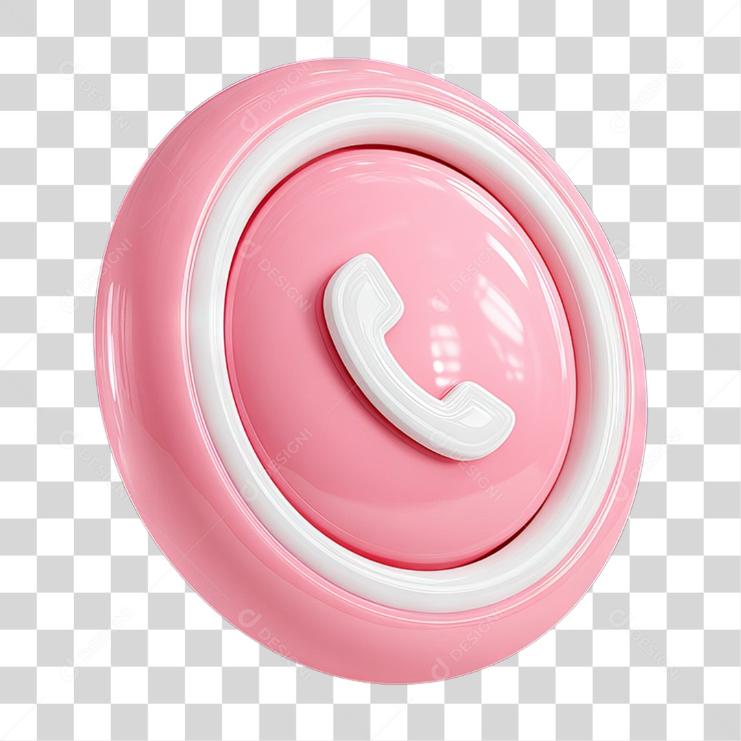 Ícone 3D Símbolo de Telefone PNG Transparente