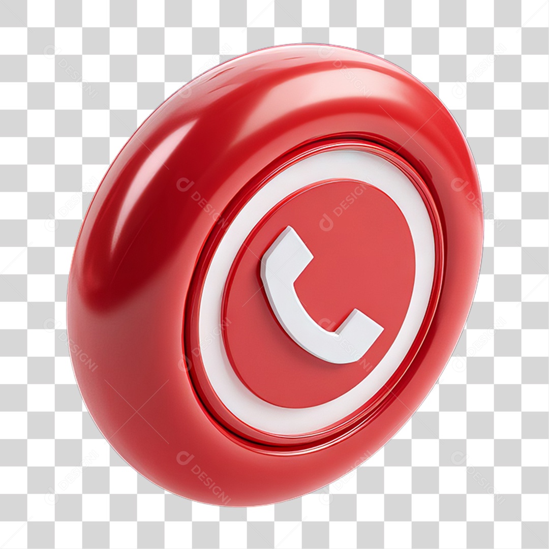 Ícone 3D Símbolo de Telefone PNG Transparente