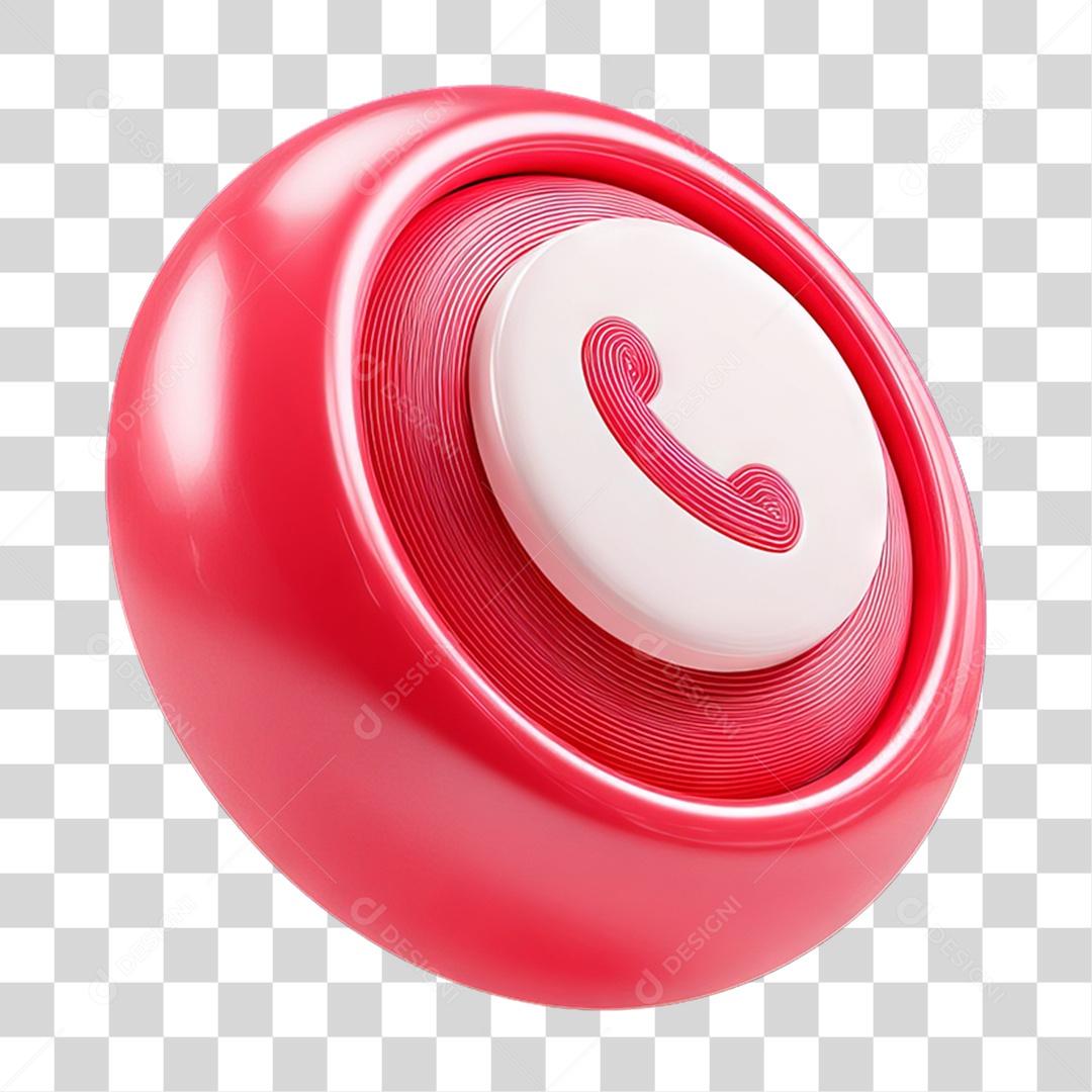 Ícone 3D Símbolo de Telefone PNG Transparente
