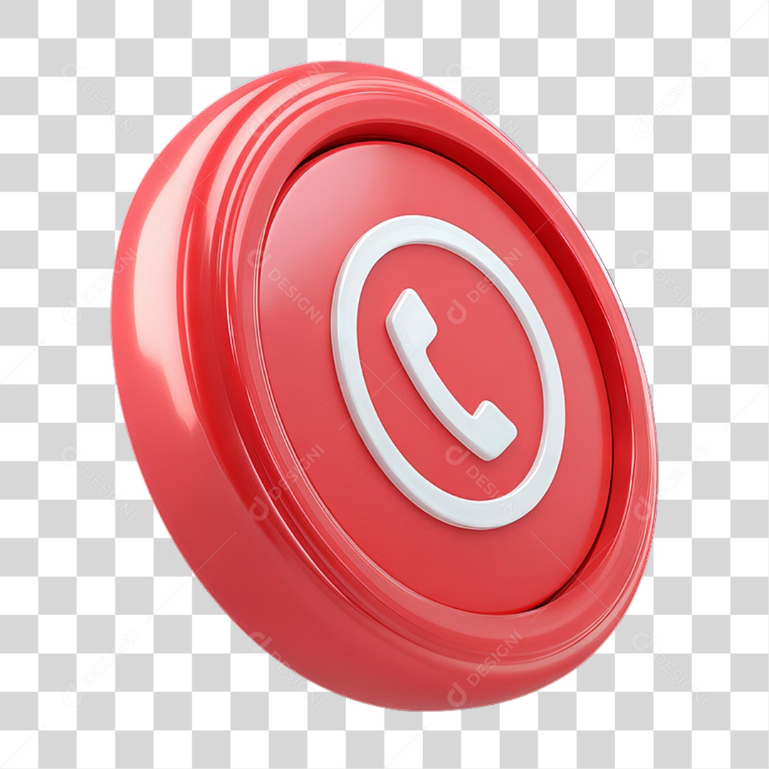 Ícone 3D Símbolo de Telefone PNG Transparente