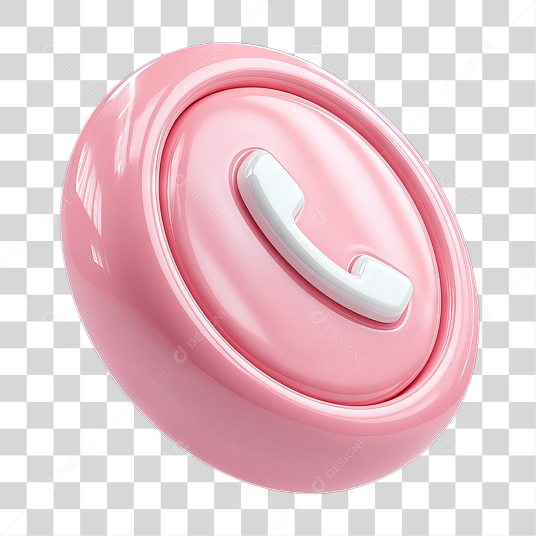 Ícone 3D Símbolo de Telefone PNG Transparente