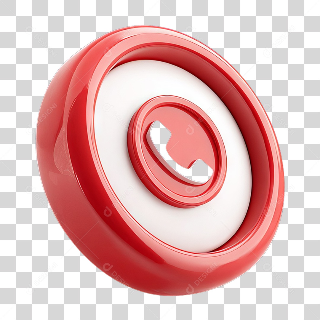 Ícone 3D Símbolo de Telefone PNG Transparente