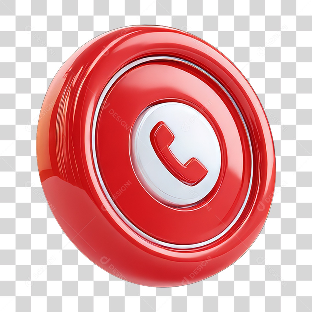 Ícone 3D Símbolo de Telefone PNG Transparente