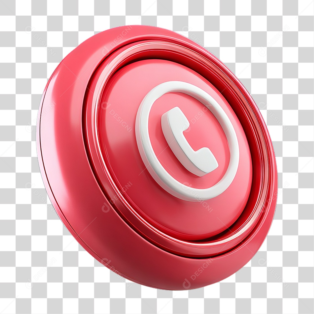 Ícone 3D Símbolo de Telefone PNG Transparente