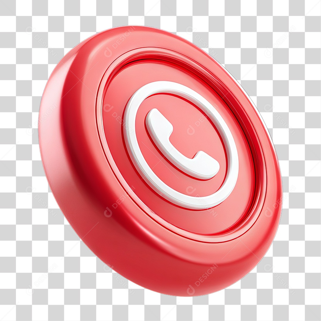 Ícone 3D Símbolo de Telefone PNG Transparente