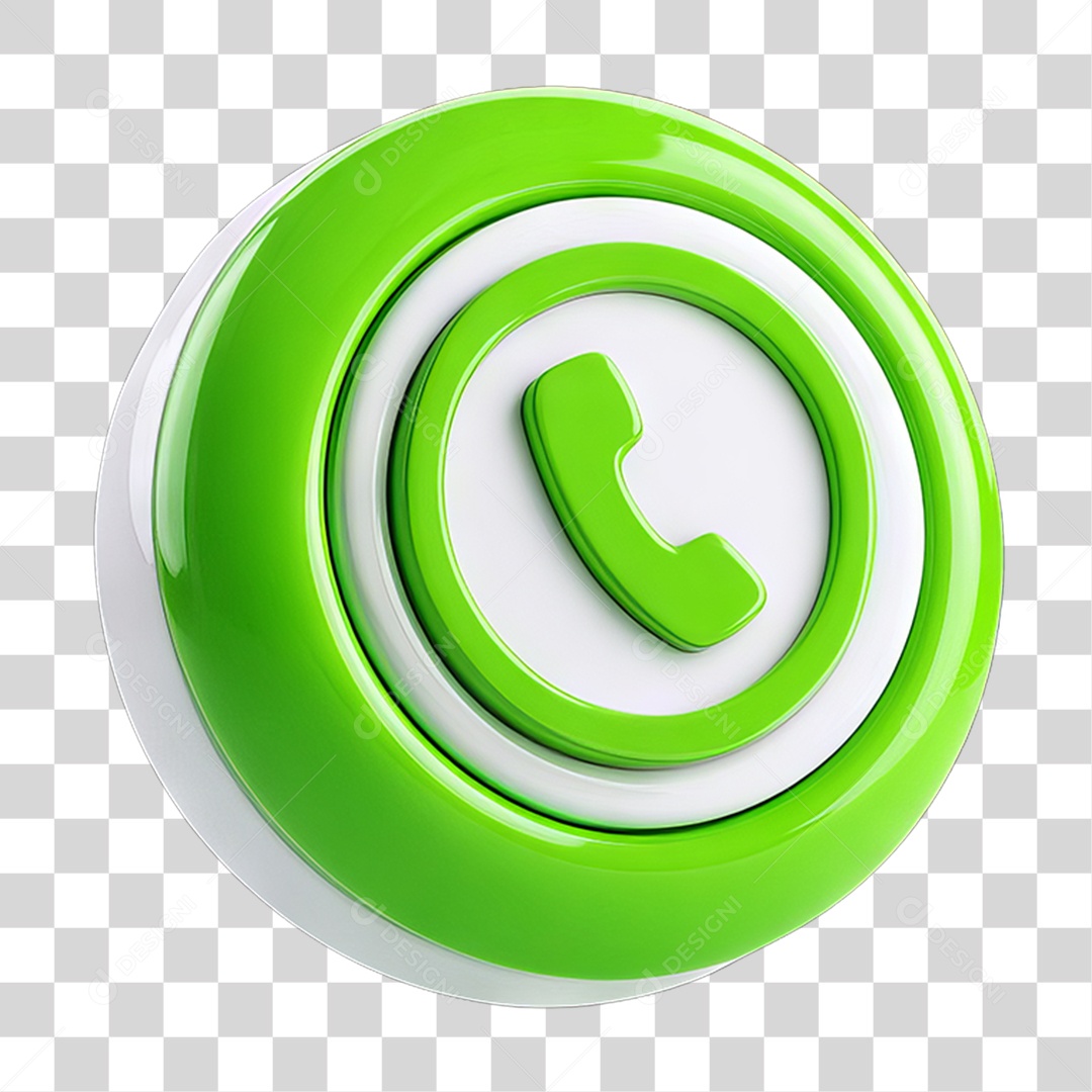 Ícone 3D Símbolo de Telefone PNG Transparente