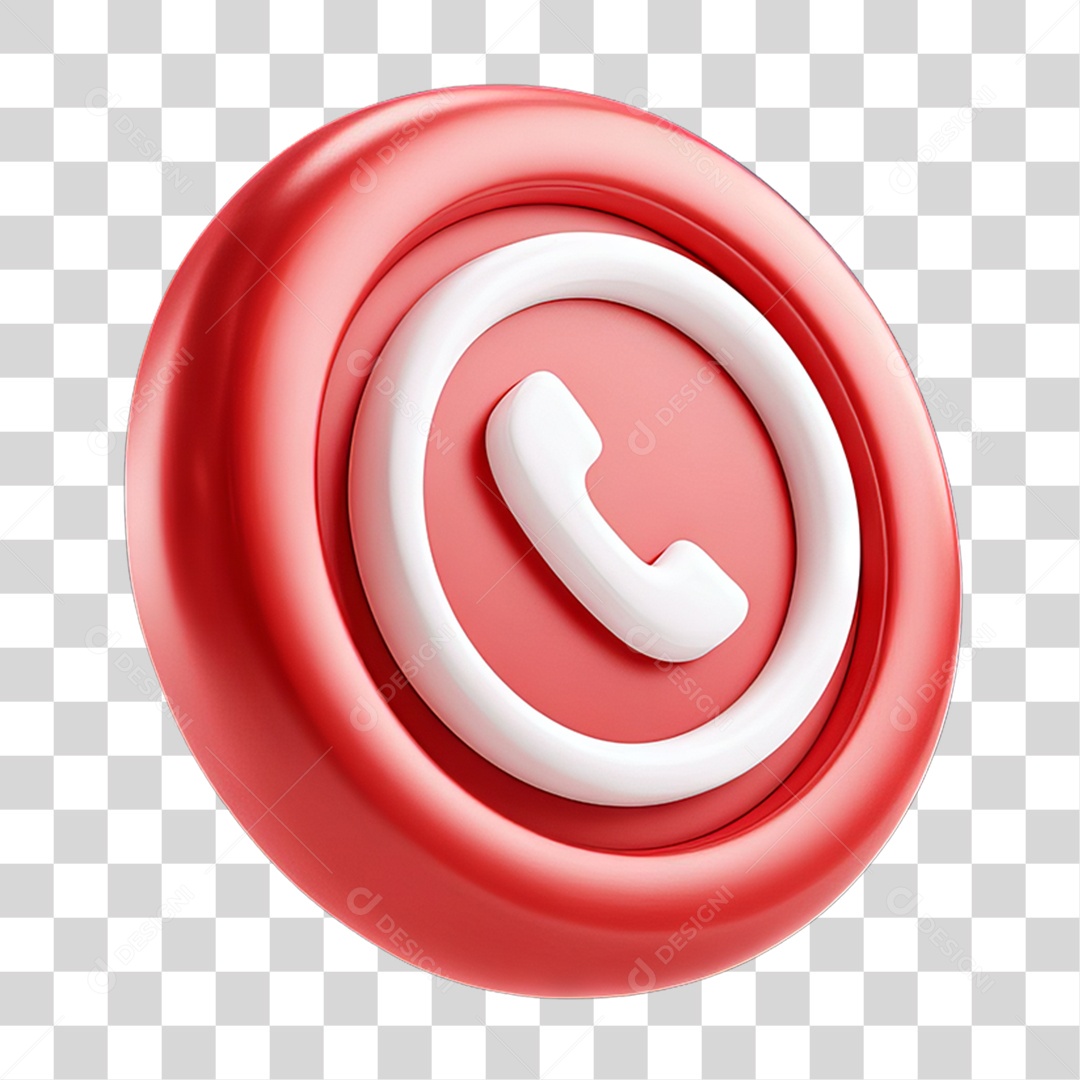 Ícone 3D Símbolo de Telefone PNG Transparente