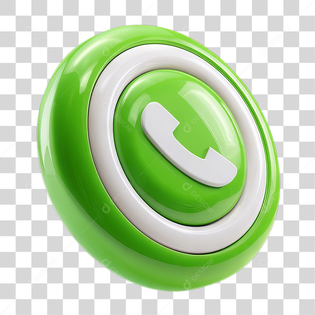 Ícone 3D Símbolo de Telefone PNG Transparente