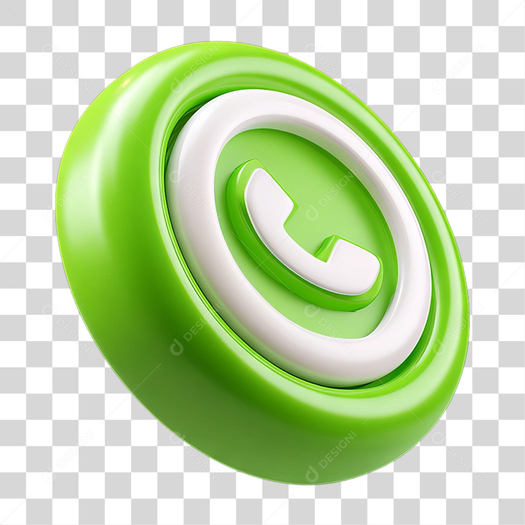 Ícone 3D Símbolo de Telefone PNG Transparente