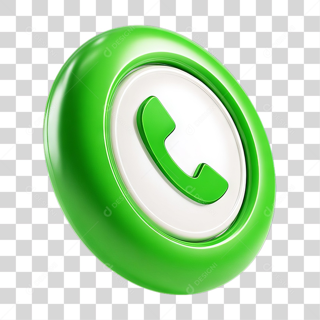Ícone 3D Símbolo de Telefone PNG Transparente