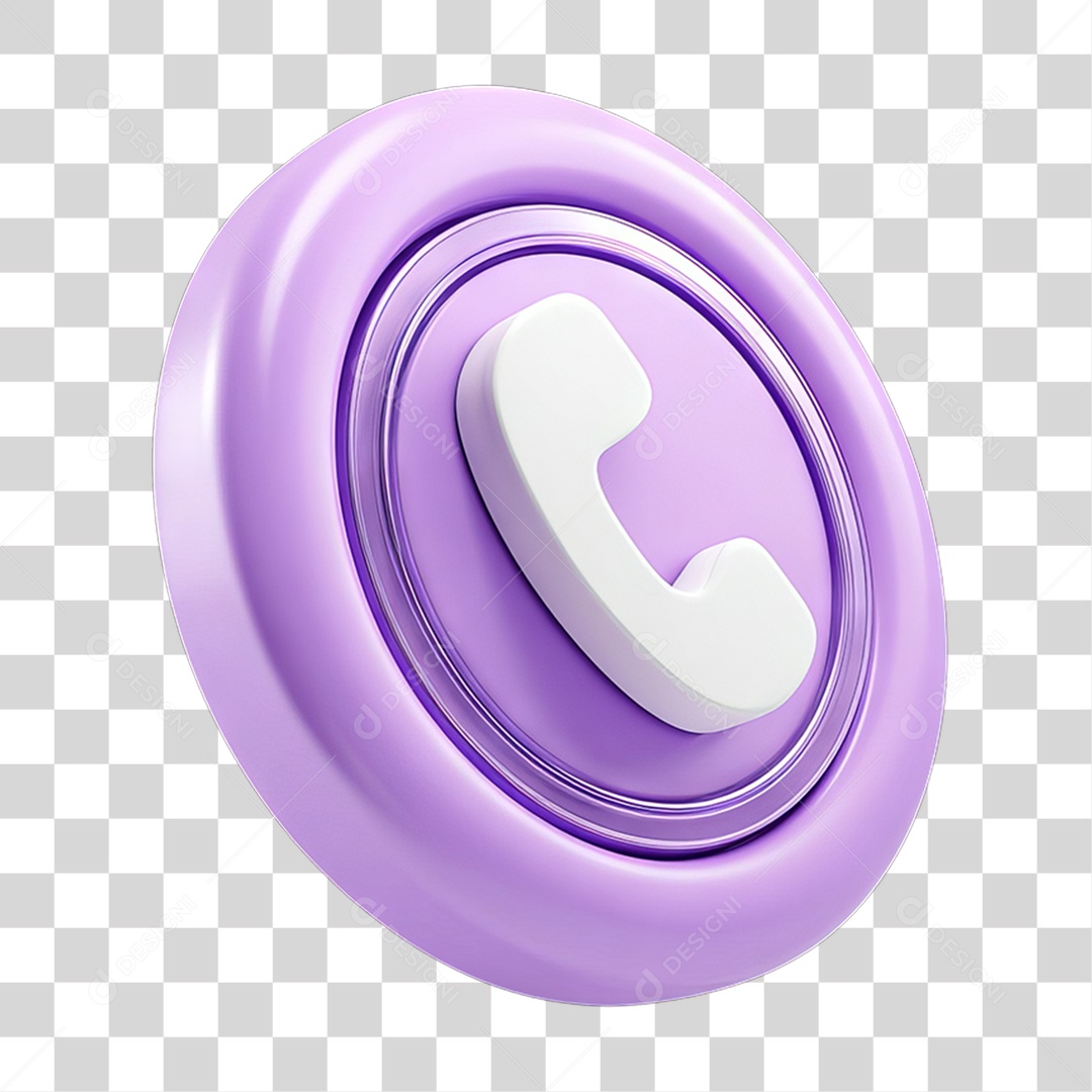 Ícone 3D Símbolo de Telefone PNG Transparente