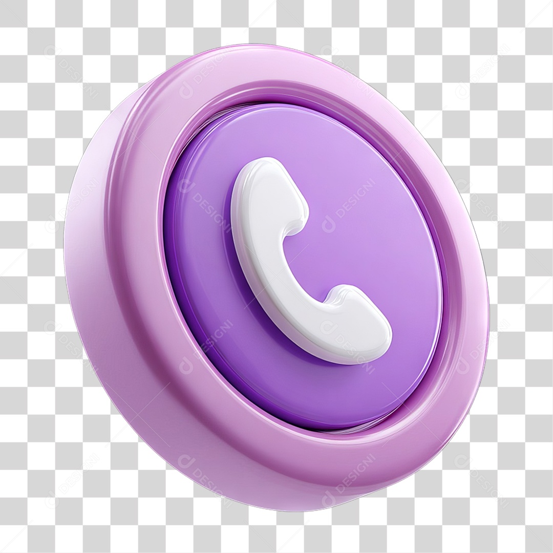 Ícone 3D Símbolo de Telefone PNG Transparente