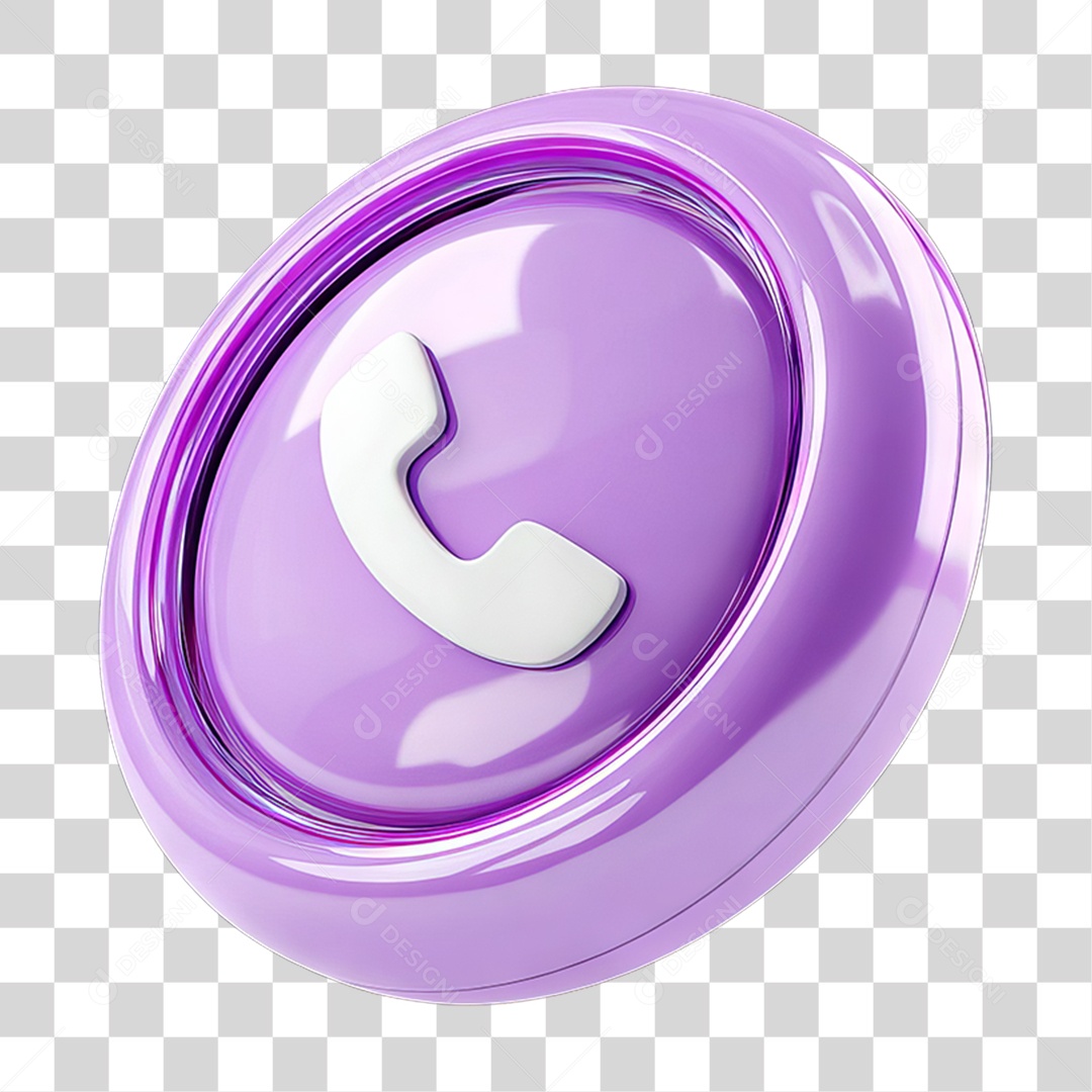 Ícone 3D Símbolo de Telefone PNG Transparente
