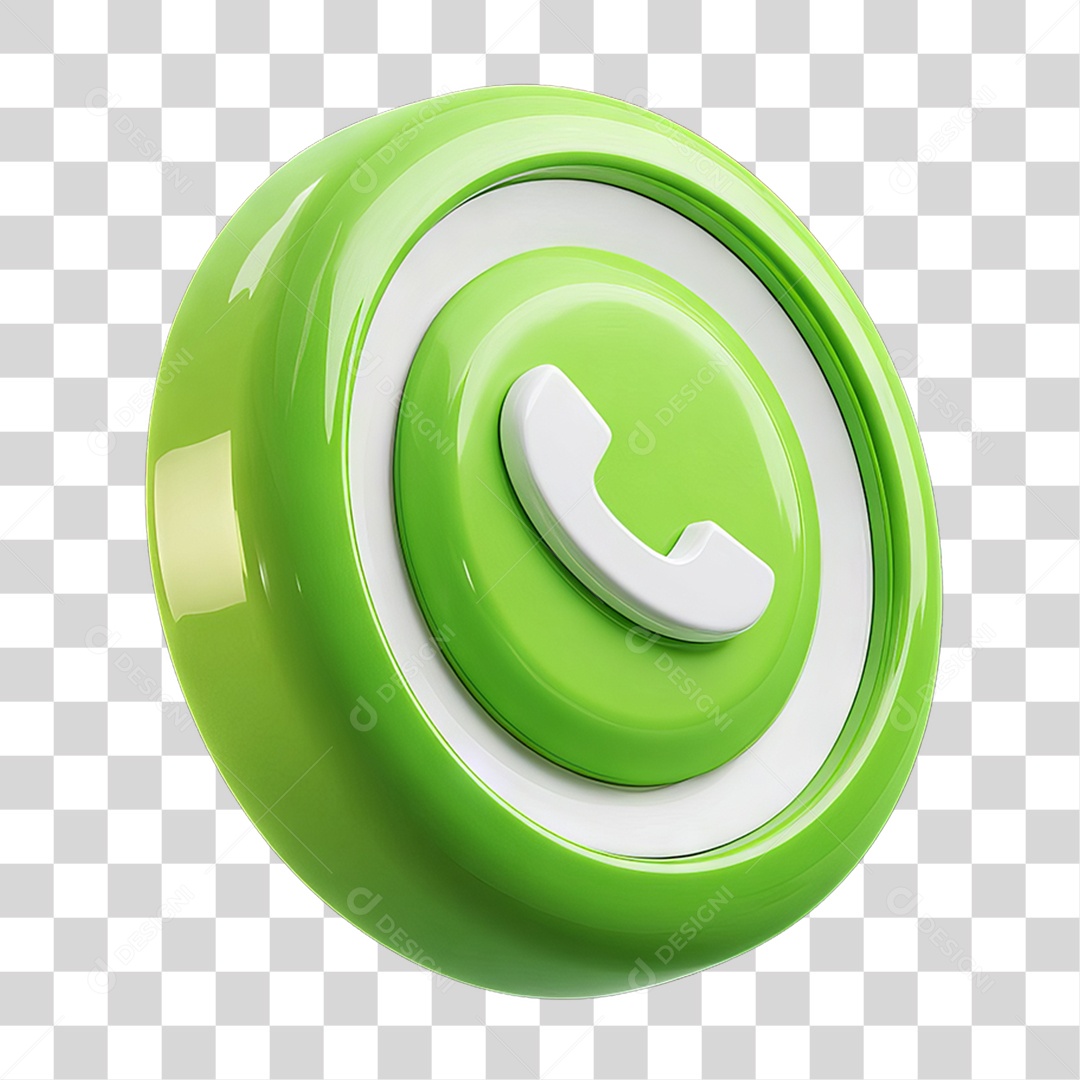 Ícone 3D Símbolo de Telefone PNG Transparente