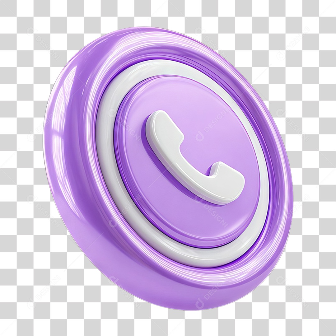 Ícone 3D Símbolo de Telefone PNG Transparente