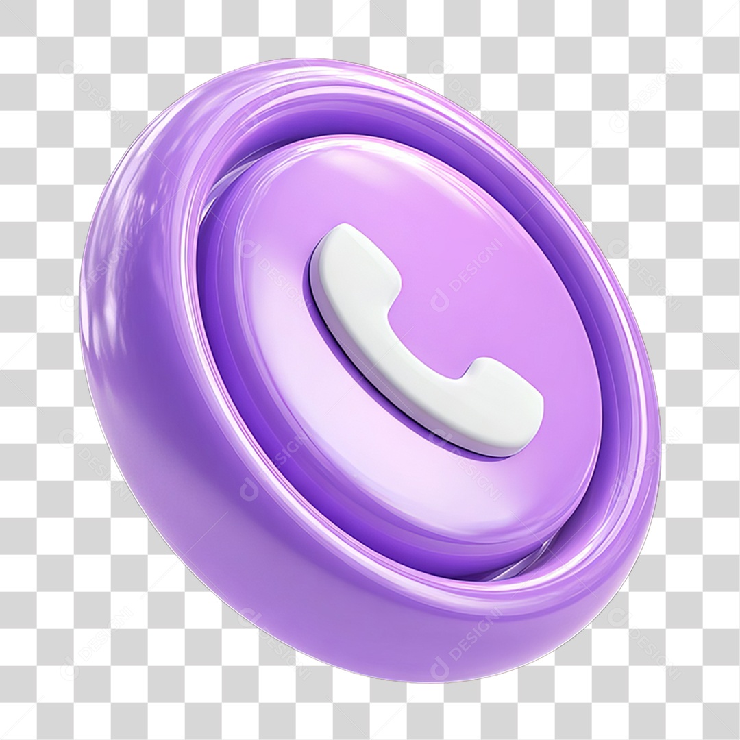 Ícone 3D Símbolo de Telefone PNG Transparente
