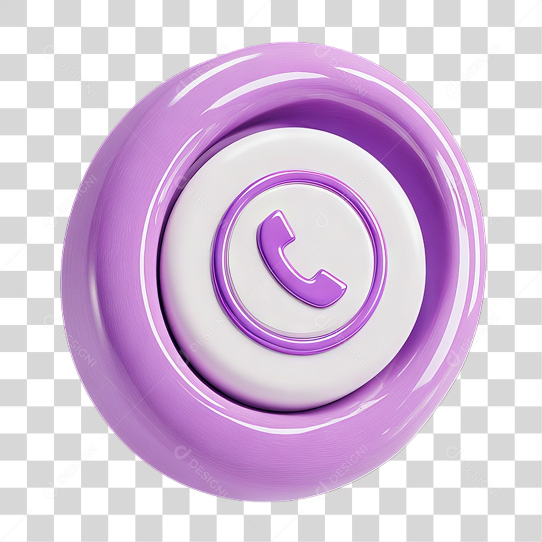 Ícone 3D Símbolo de Telefone PNG Transparente