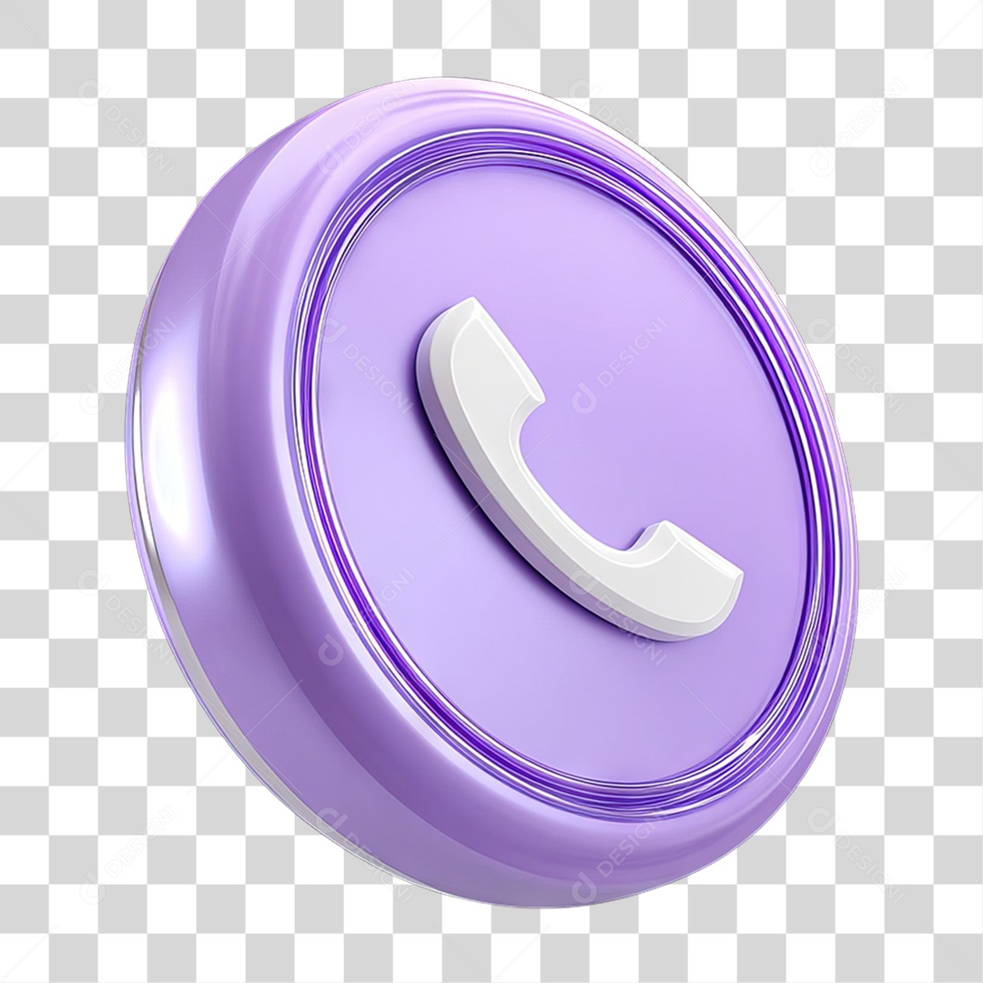 Ícone 3D Símbolo de Telefone PNG Transparente