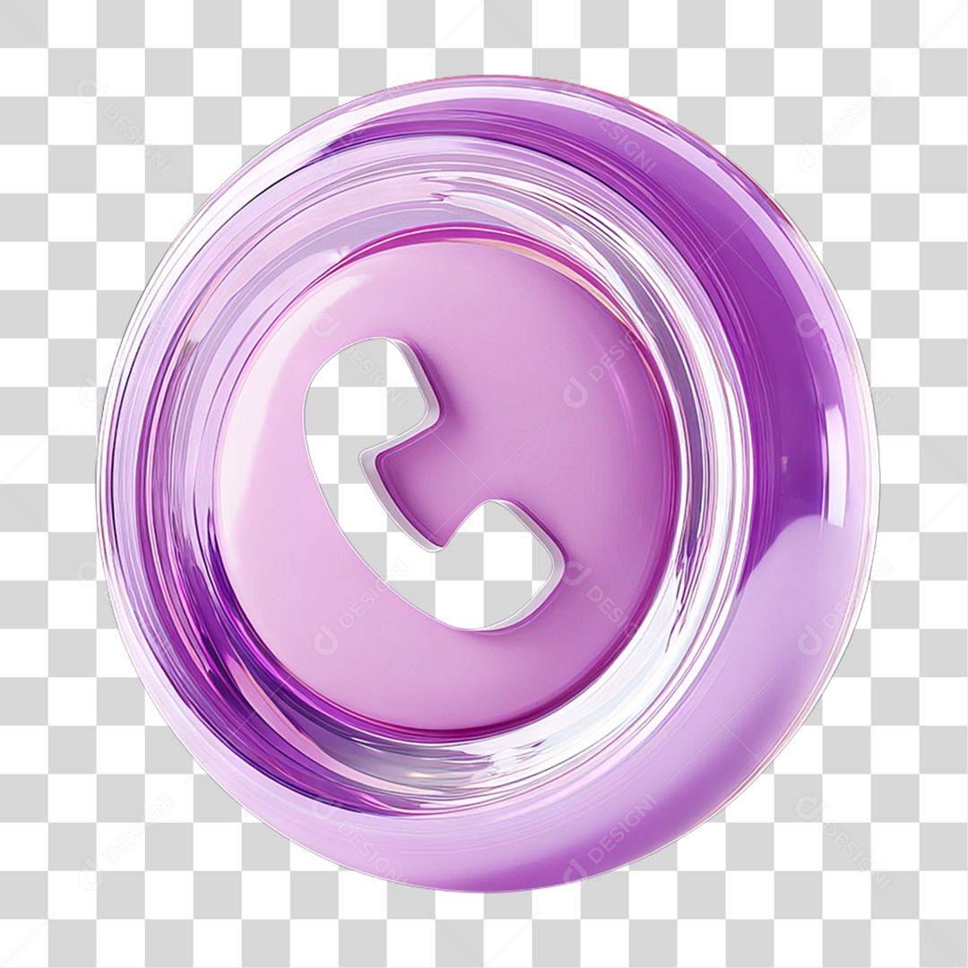 Ícone 3D Símbolo de Telefone PNG Transparente