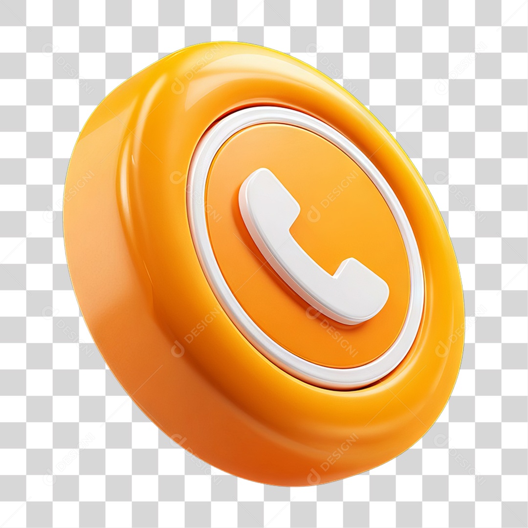Ícone 3D Símbolo de Telefone PNG Transparente