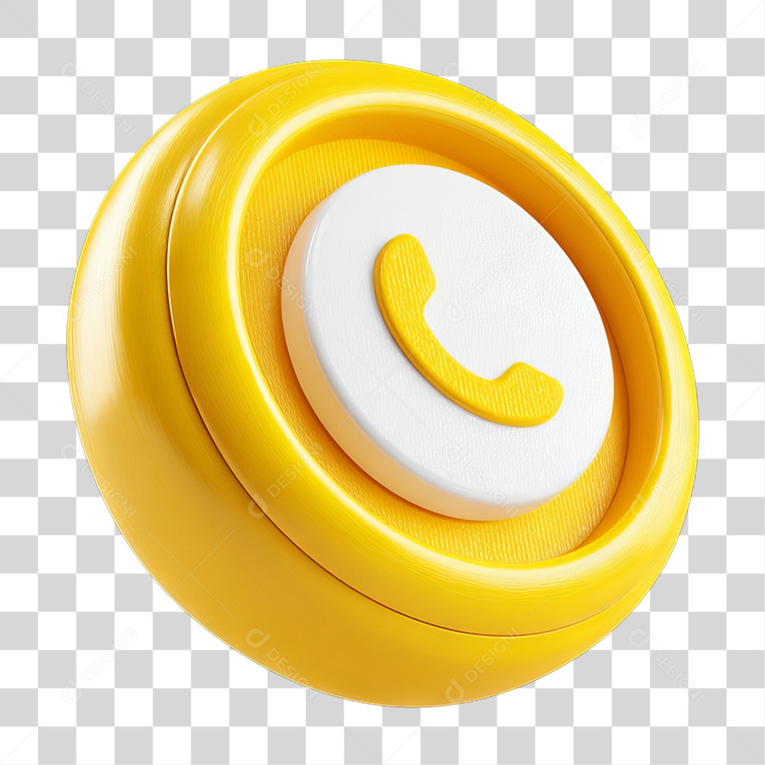 Ícone 3D Símbolo de Telefone PNG Transparente