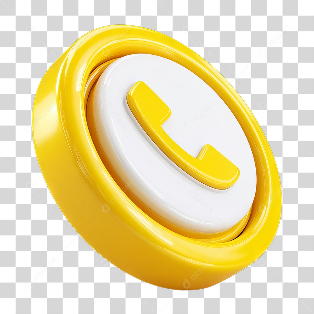 Ícone 3D Símbolo de Telefone PNG Transparente
