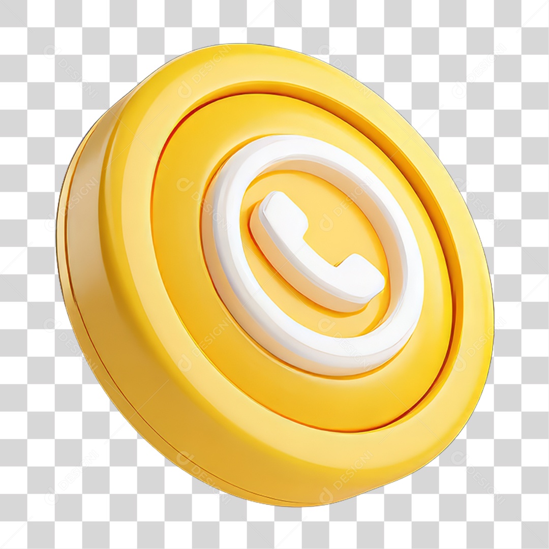 Ícone 3D Símbolo de Telefone PNG Transparente