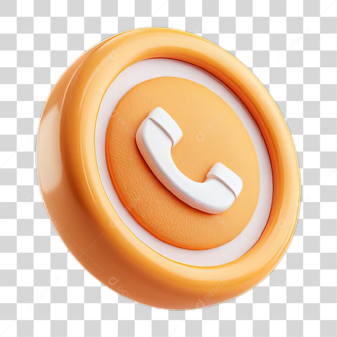 Ícone 3D Símbolo de Telefone PNG Transparente