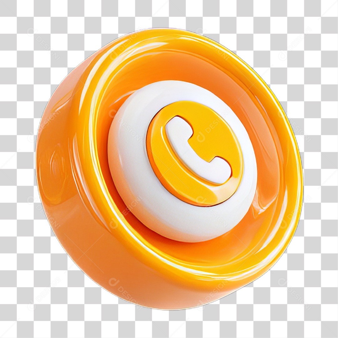 Ícone 3D Símbolo de Telefone PNG Transparente