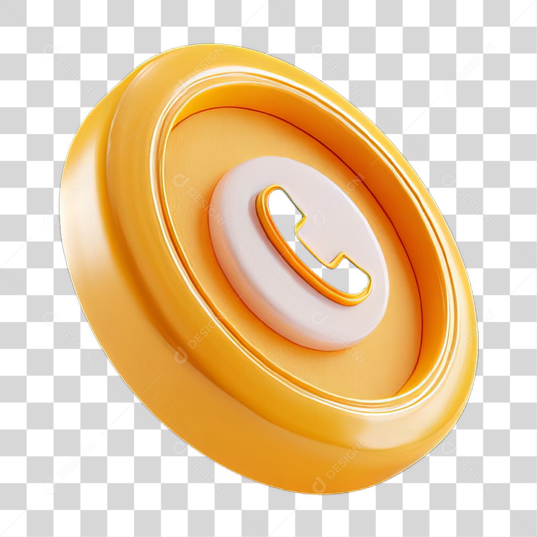 Ícone 3D Símbolo de Telefone PNG Transparente