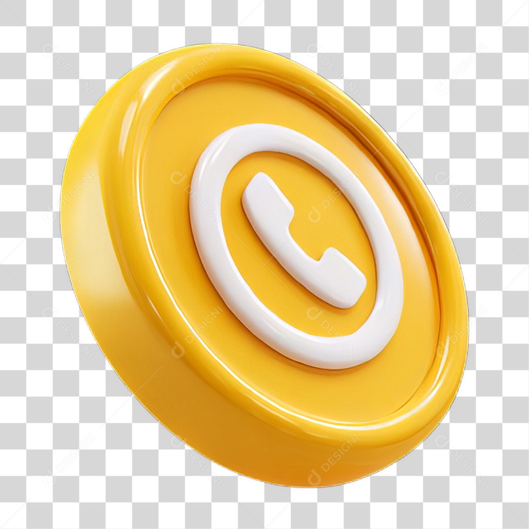 Ícone 3D Símbolo de Telefone PNG Transparente