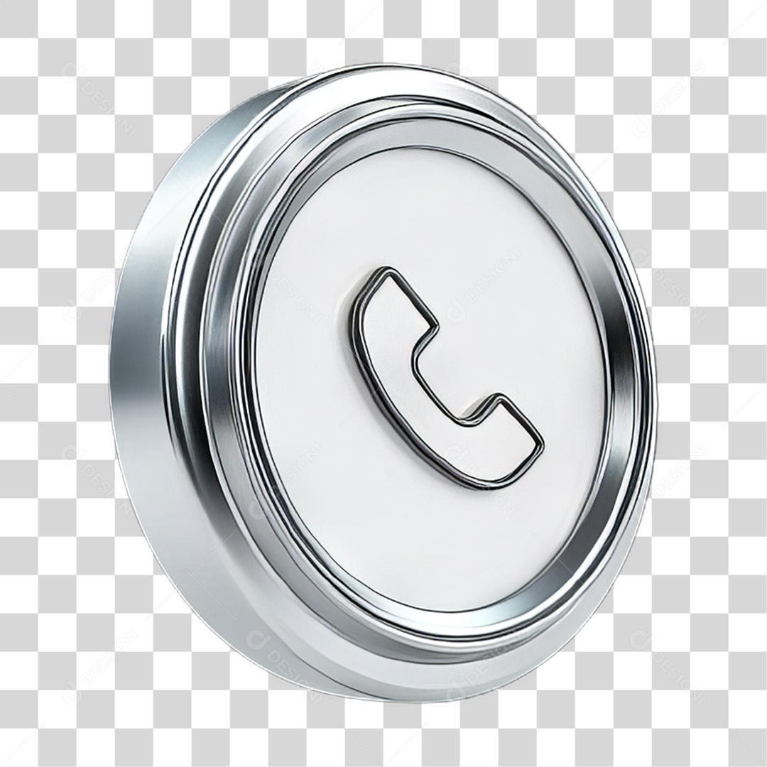 Ícone 3D Símbolo de Telefone PNG Transparente