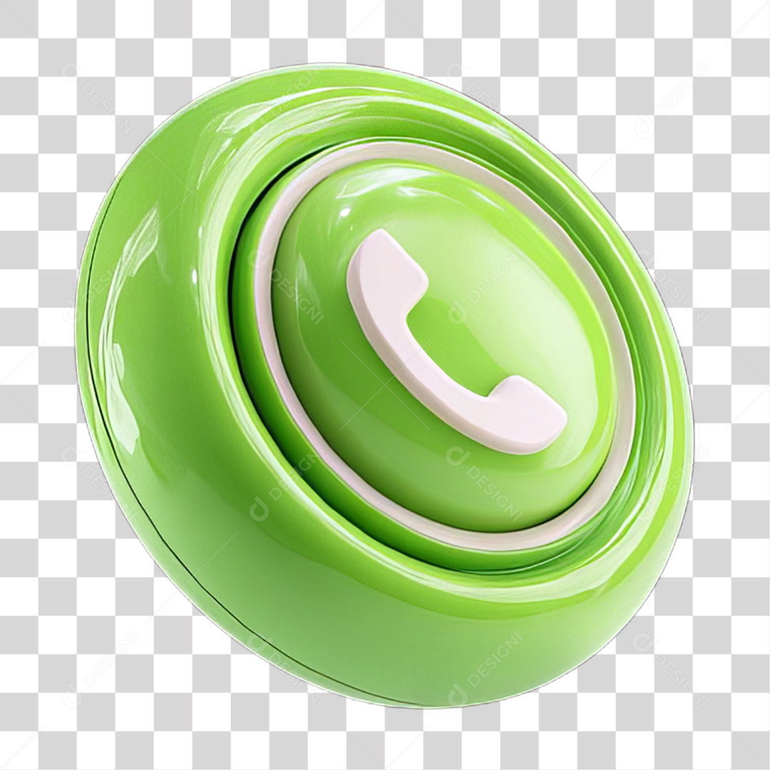 Ícone 3D Símbolo de Telefone PNG Transparente
